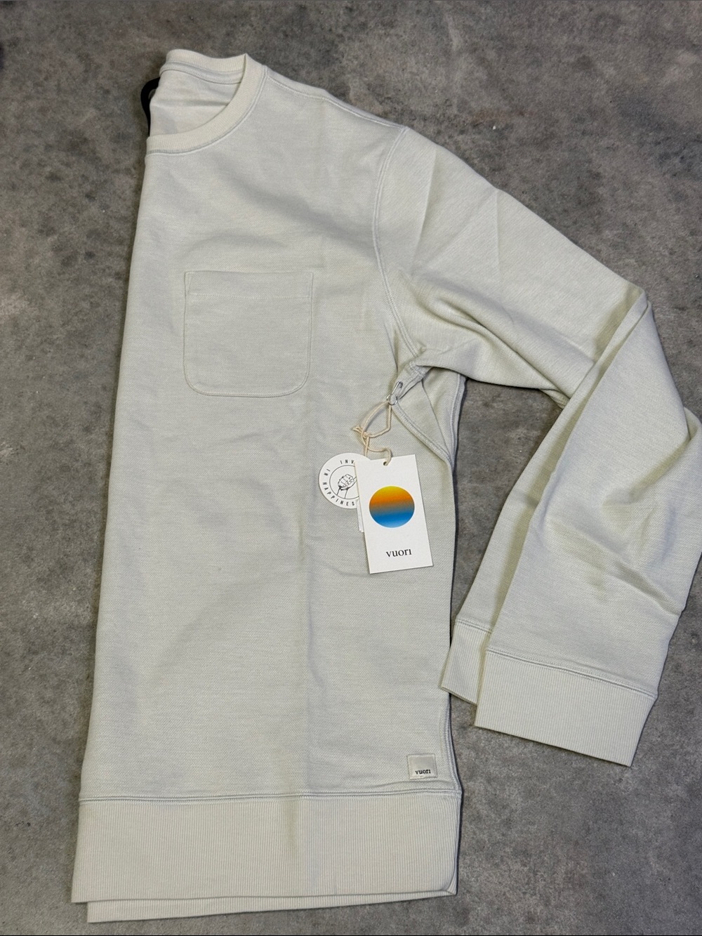 Vuori Jeffreys Crew 2.0 Winter Grey Heather Mens XL NWT